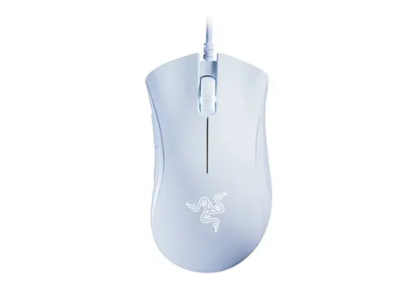 Front. Razer - DeathAdder Essential Wired Optical Gaming Mouse - White.