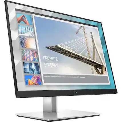 Front. HP - E24i G4 Widescreen LCD Monitor 24 LCD Monitor (VGA, USB, HDMI) - Black, Silver.
