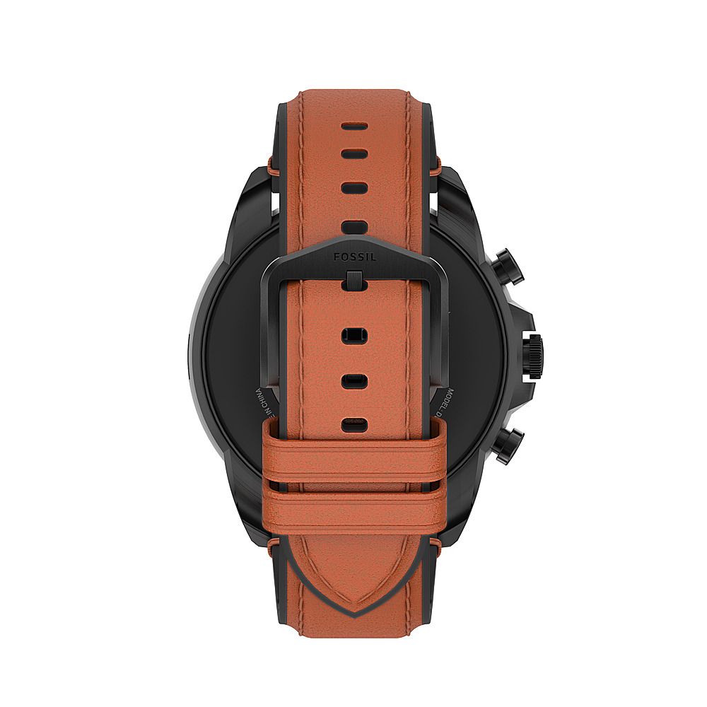 Angle View: Fossil - Gen 6 Smartwatch 44mm Brown Leather - Brown, Black