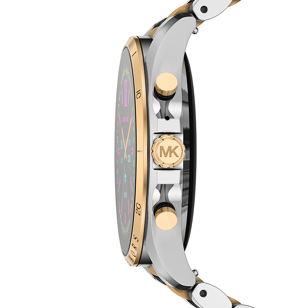 Left View: Michael Kors Gen 6 Bradshaw Smartwatch Two-Tone Stainless Steel - Gold, Silver
