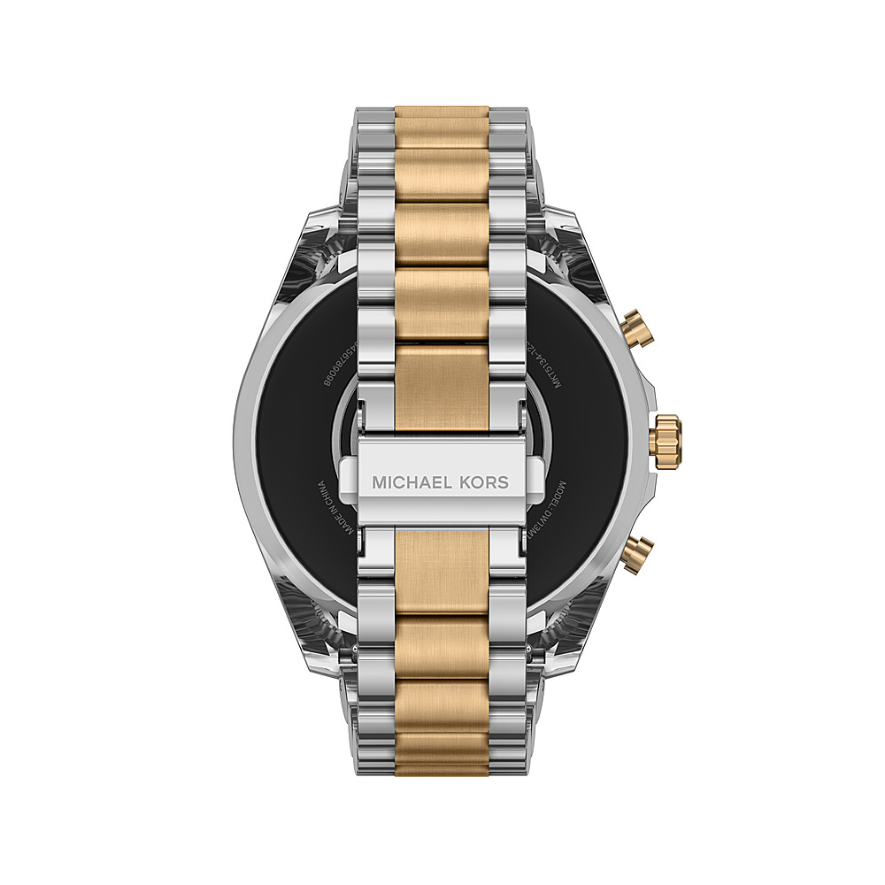 Angle View: Michael Kors Gen 6 Bradshaw Smartwatch Two-Tone Stainless Steel - Gold, Silver