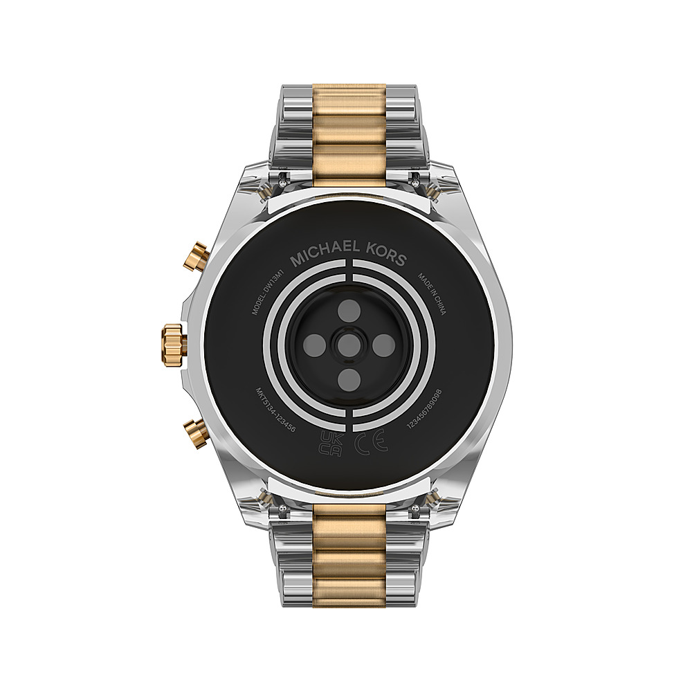 Back View: Michael Kors Gen 6 Bradshaw Smartwatch Two-Tone Stainless Steel - Gold, Silver