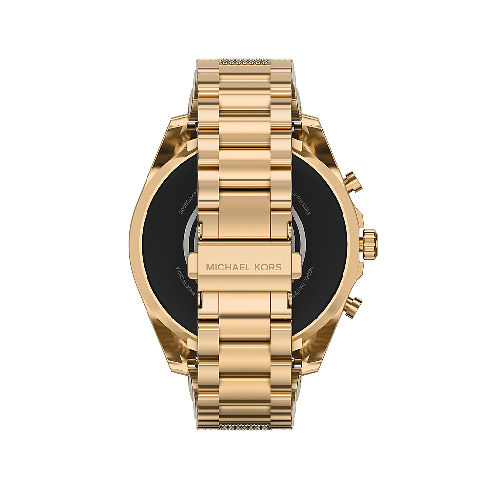 Angle View: Michael Kors Gen 6 Bradshaw Smartwatch Gold-Tone Stainless Steel with Full Pave - Gold