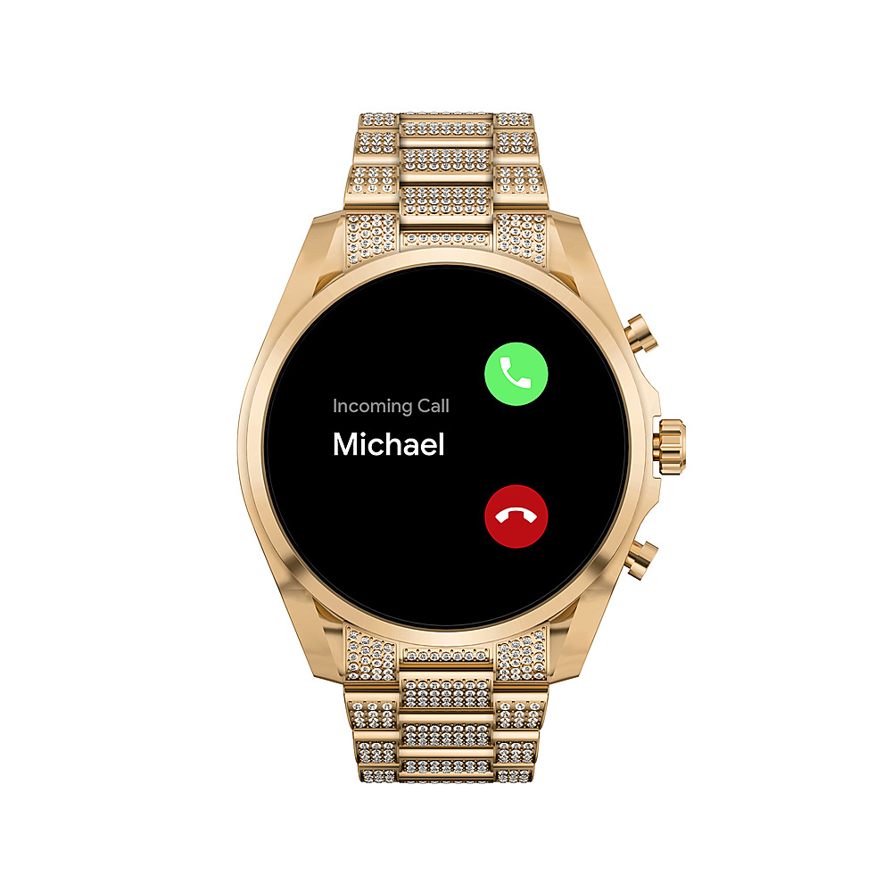 Best Buy: Michael 6 Bradshaw Smartwatch Gold-Tone Stainless Steel Full Pave MKT5136V