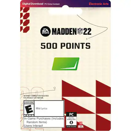 Front. Electronic Arts - Madden NFL 22 500 Points.