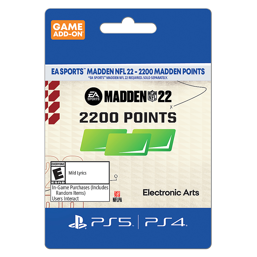 Best Buy: Sony PS5 Madden NFL 22 2200 Points [Digital] NFL 22 2200 Pts 19.99