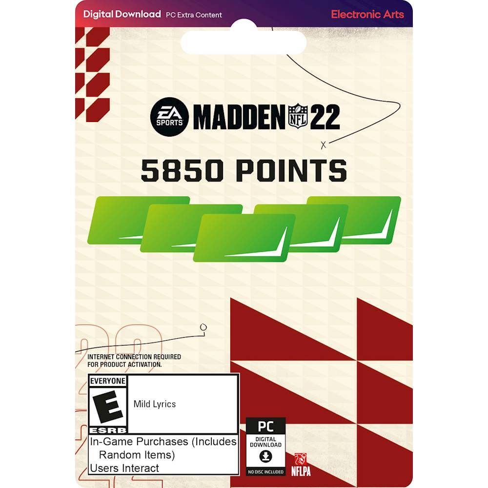 Front. Electronic Arts - Madden NFL 22 5,850 Points.