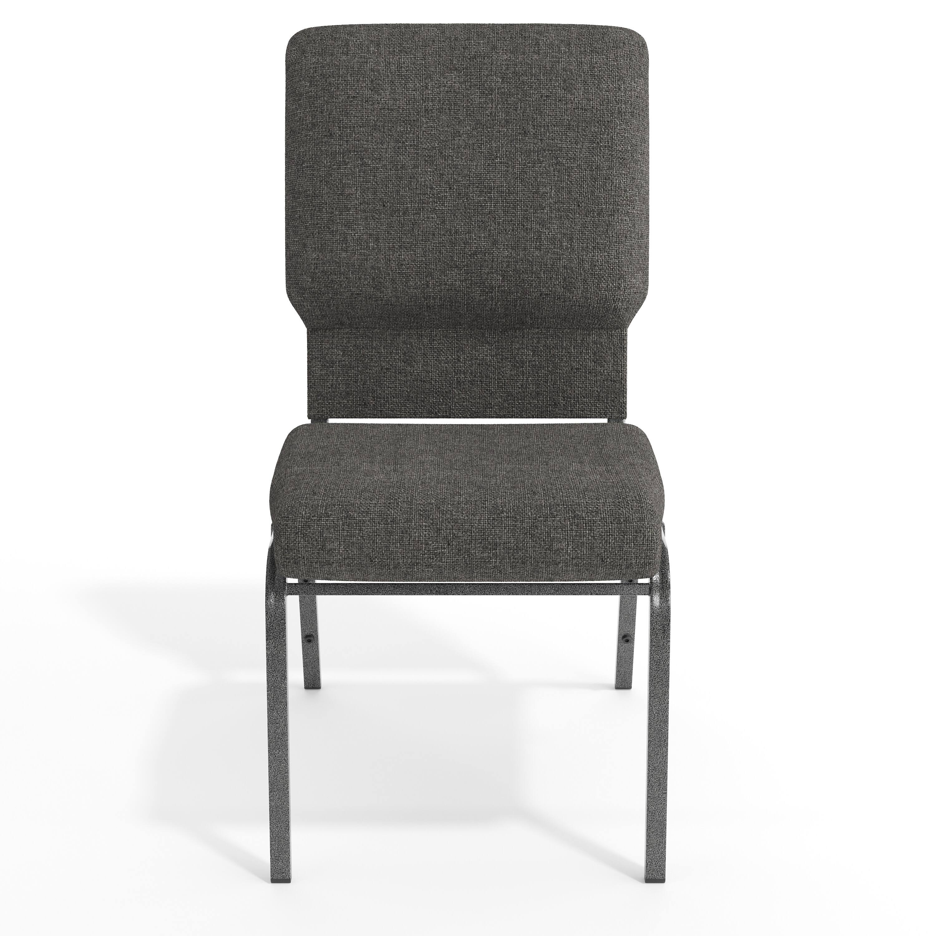Alt View 9. Emma + Oliver - Church Chairs 18.5 in. Wide - Charcoal Gray Fabric/Silver Vein Frame.