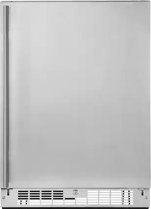 Front. Insignia™ - 5.4 Cu. Ft. Indoor/Outdoor Mini Fridge with ENERGY STAR Certification - Stainless steel.