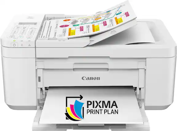 Front. Canon - PIXMA TR4720 Wireless All-In-One Inkjet Printer - White.