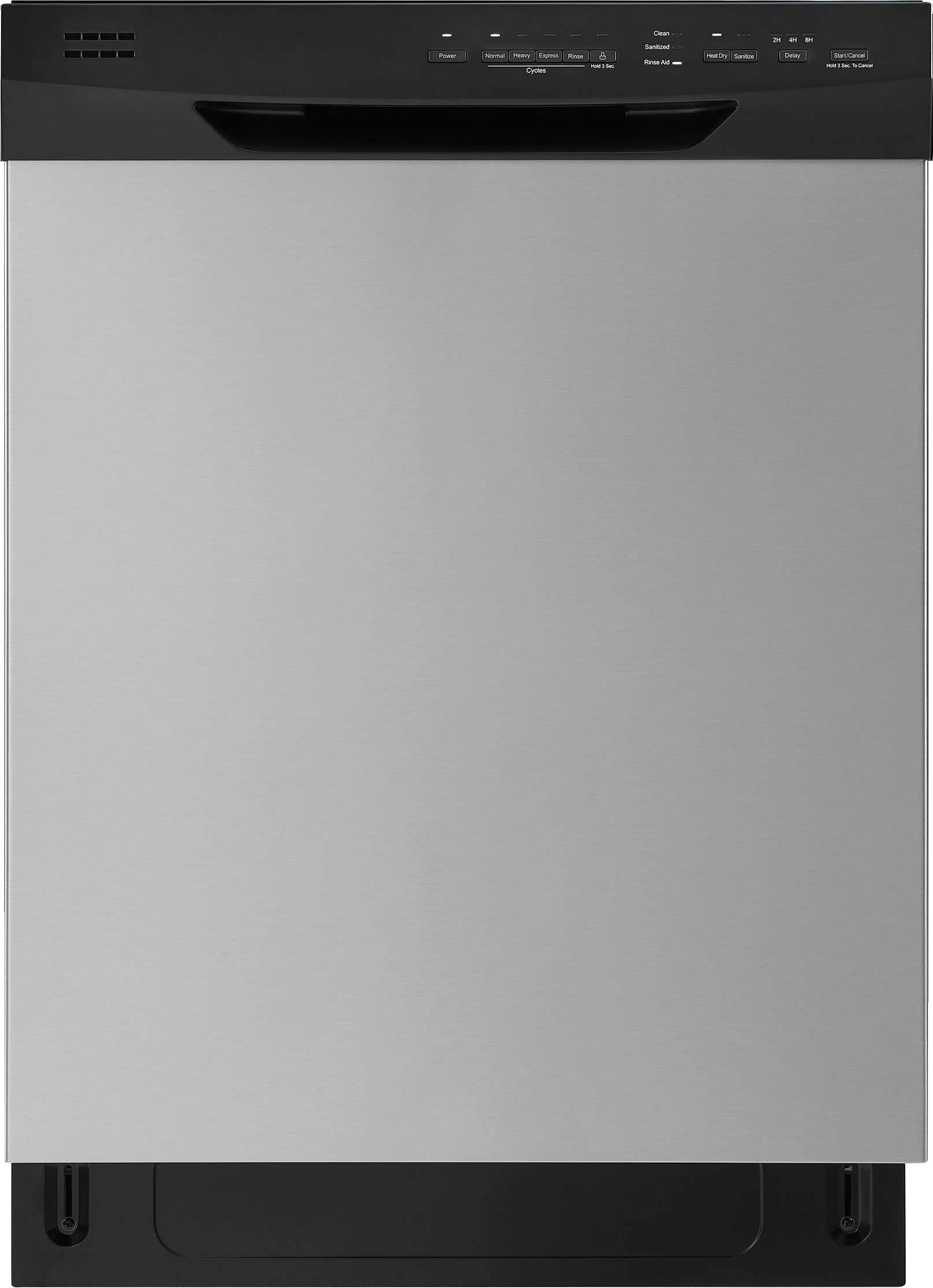 Front. Insignia™ - 24” Front Control Built-In Dishwasher with Sensor Wash, Stainless Steel Tub, 51 dBA, and ENERGY STAR Certification - Stainless Steel.