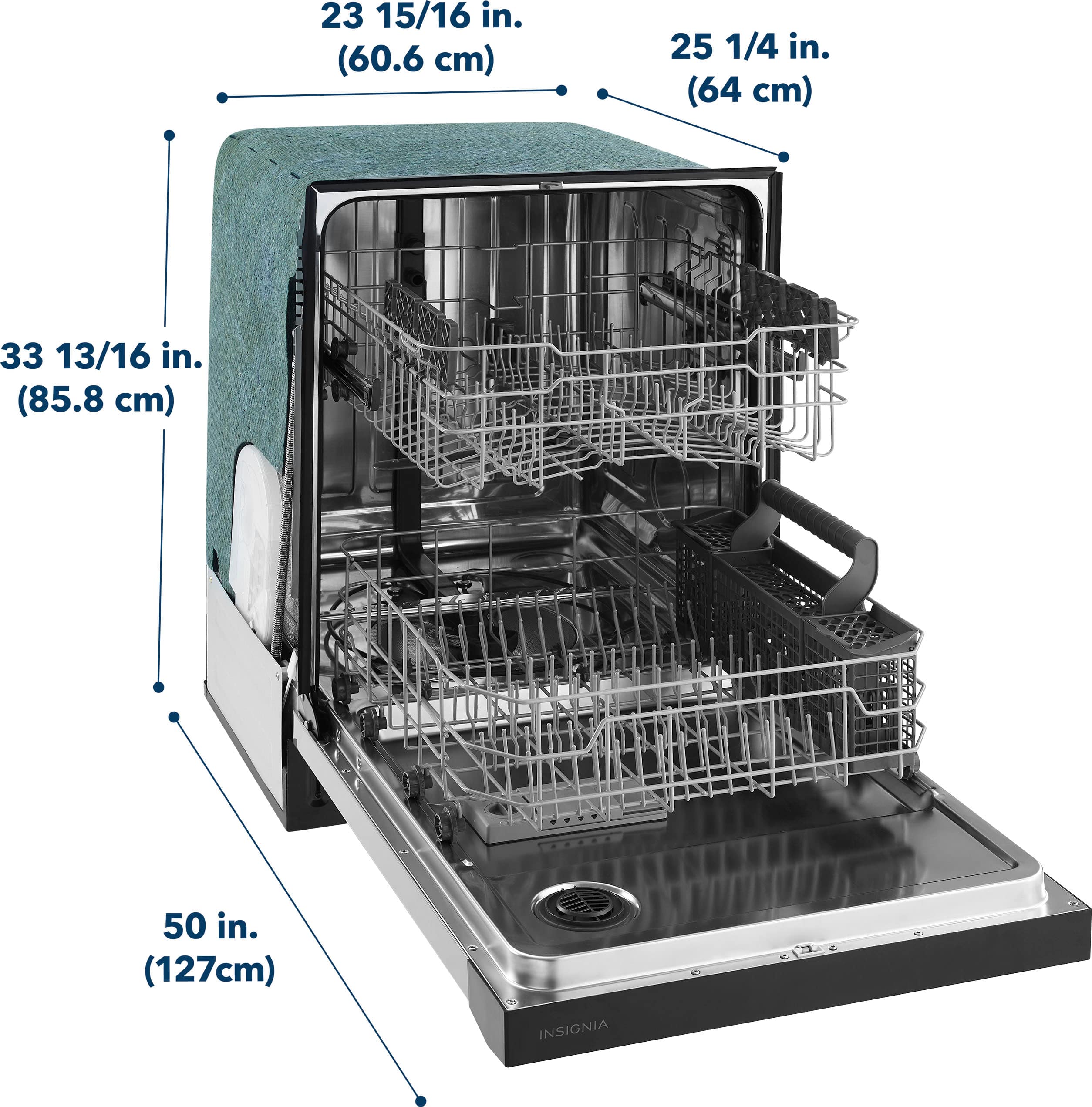 Insignia™ 24” Front Control BuiltIn Dishwasher with Sensor Wash, Stainless Steel Tub, 51 dBA