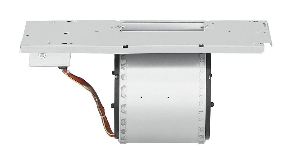 Left View: Bosch - 600 CFM Inline Blower for Downdraft Vents - Silver