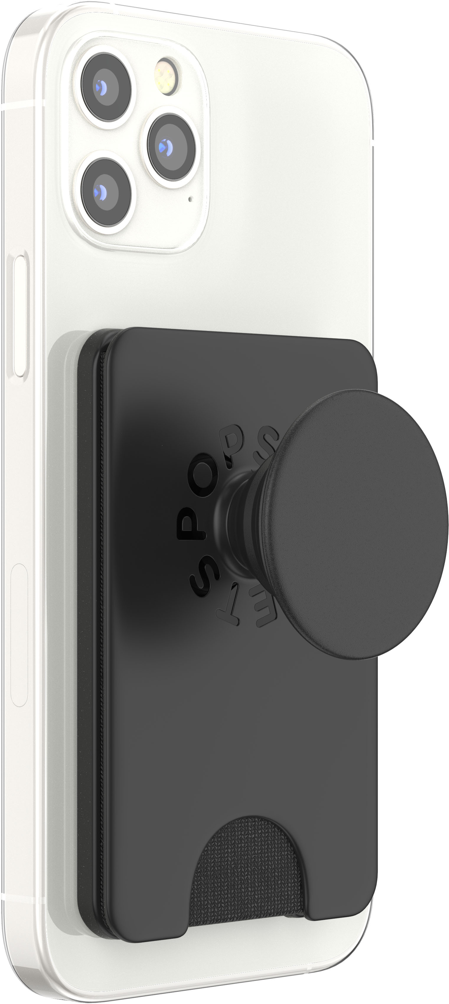 Left View: PopSockets - MagSafe PopWallet+ Cell Phone Wallet & Grip - Black