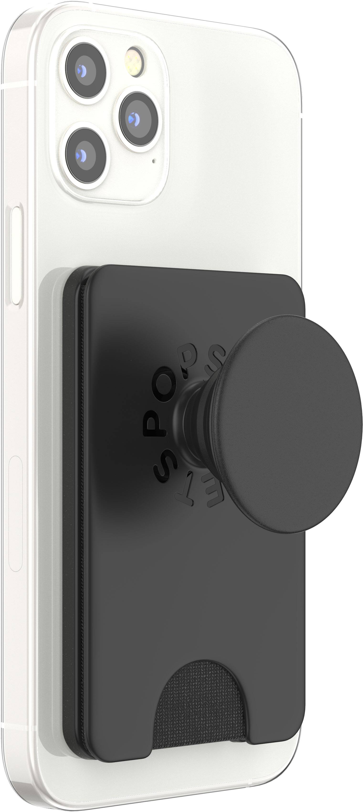 Left. PopSockets - MagSafe PopWallet+ Cell Phone Wallet & Grip - Black.
