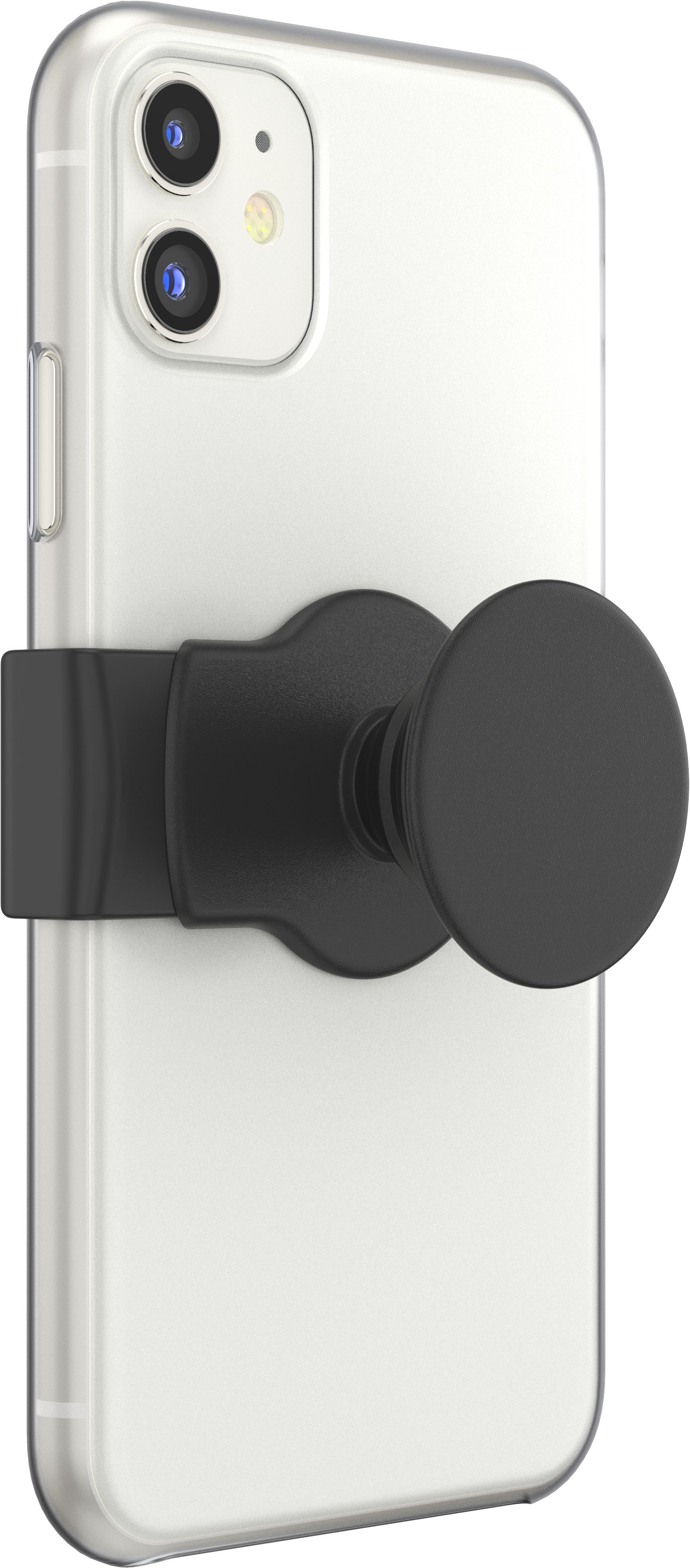 Left View: PopSockets - PopGrip Slide Stretch Cell Phone Grip and Stand for Most Cell Phone Cases - Black