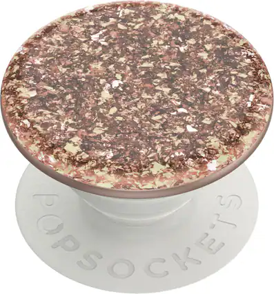 Front. PopSockets - PopGrip Premium Cell Phone Grip & Stand - Foil Confetti Rose Gold.