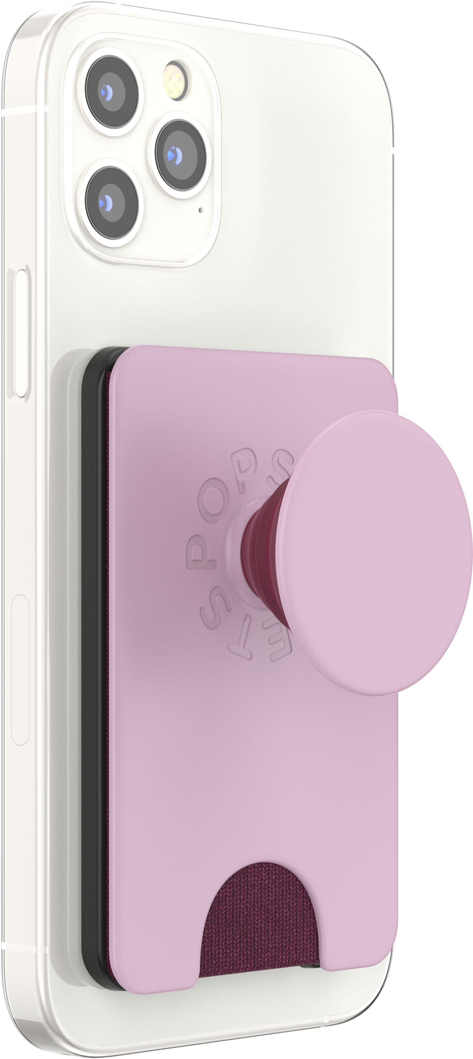 Left View: PopSockets - PopWallet+ for MagSafe Devices - Blush Pink