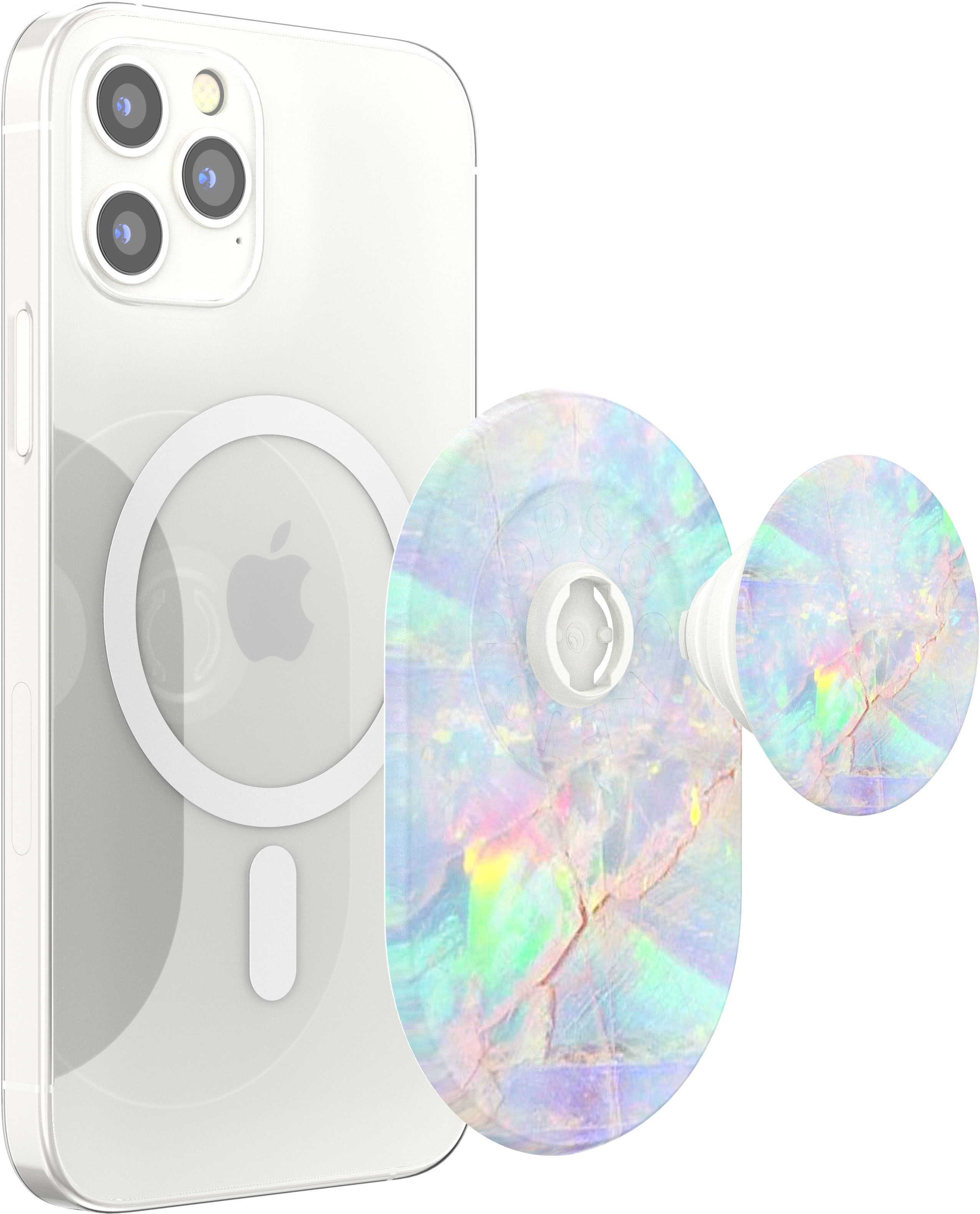 Left View: PopSockets - PopGrip for MagSafe Devices - Opal