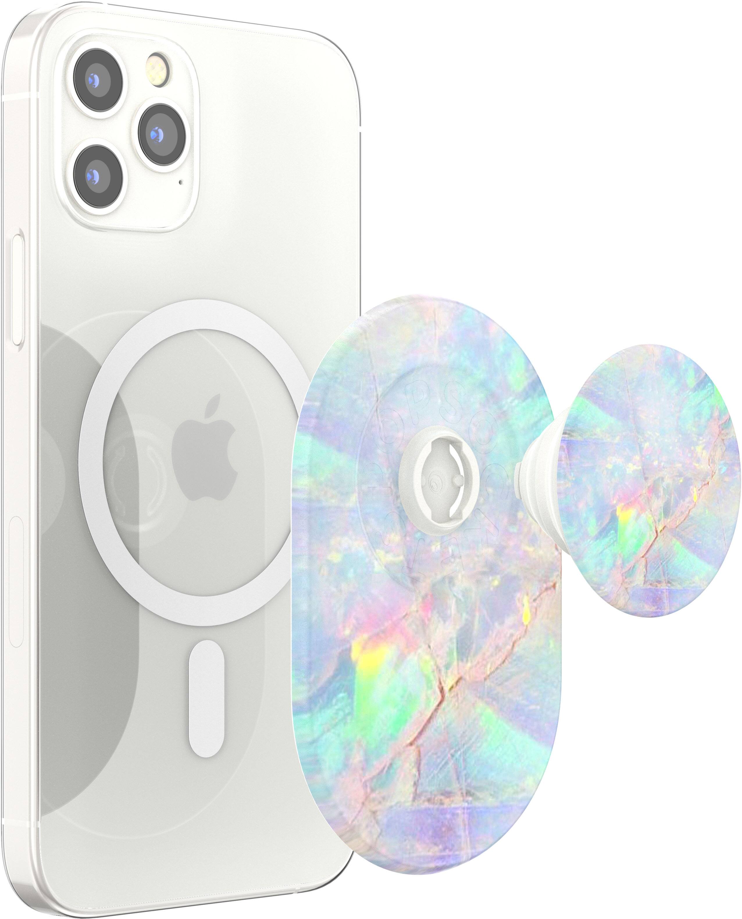 Left. PopSockets - MagSafe Pill-shape PopGrip Cell Phone Grip & Stand - Opal.