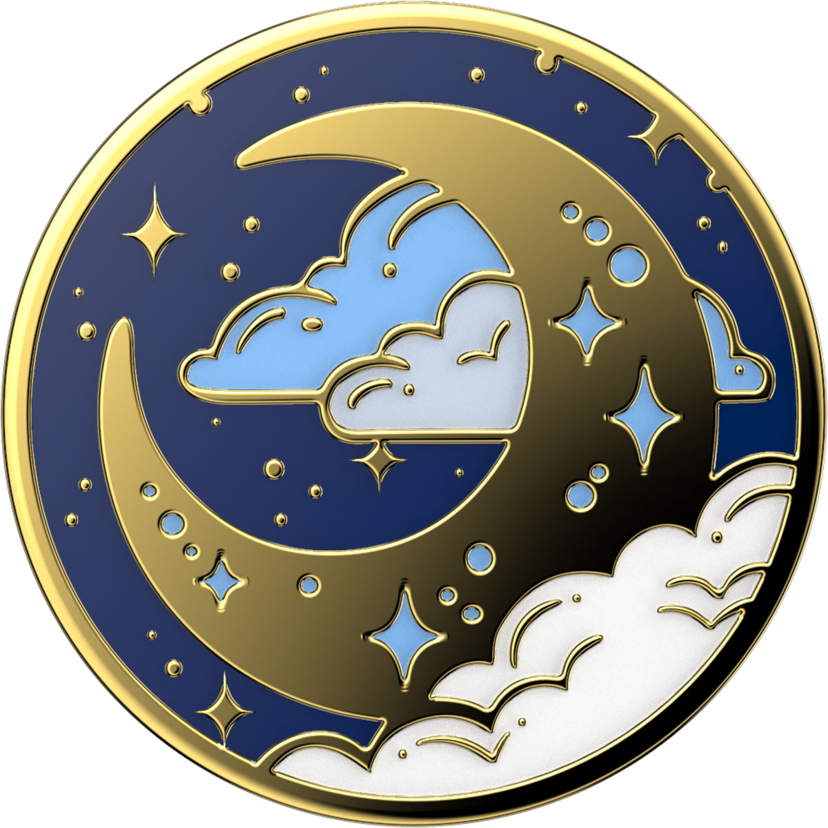 Angle View: PopSockets - PopGrip Premium Cell Phone Grip and Stand - Enamel Fly Me To The Moon