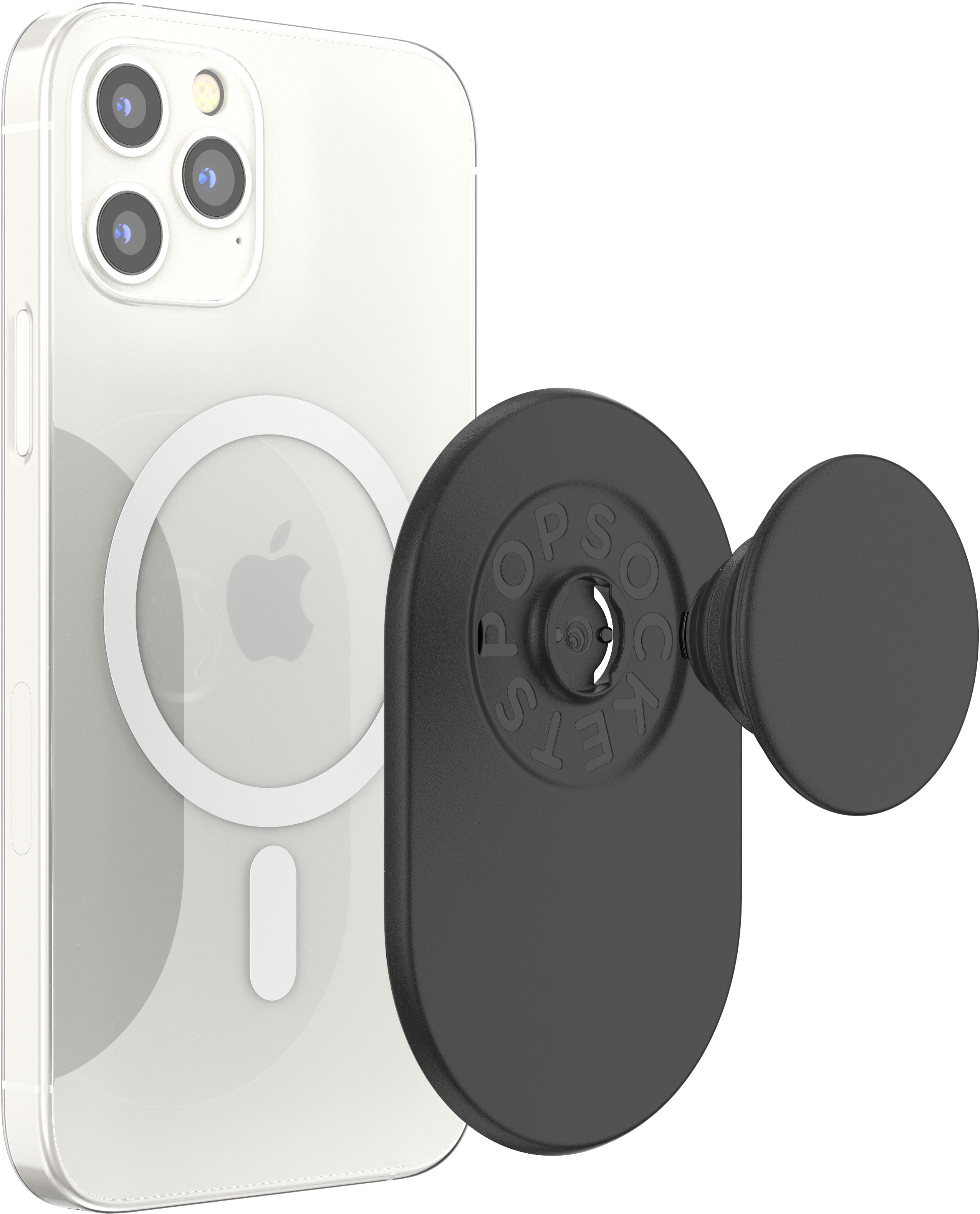 Left View: PopSockets - PopGrip for MagSafe Devices - Black