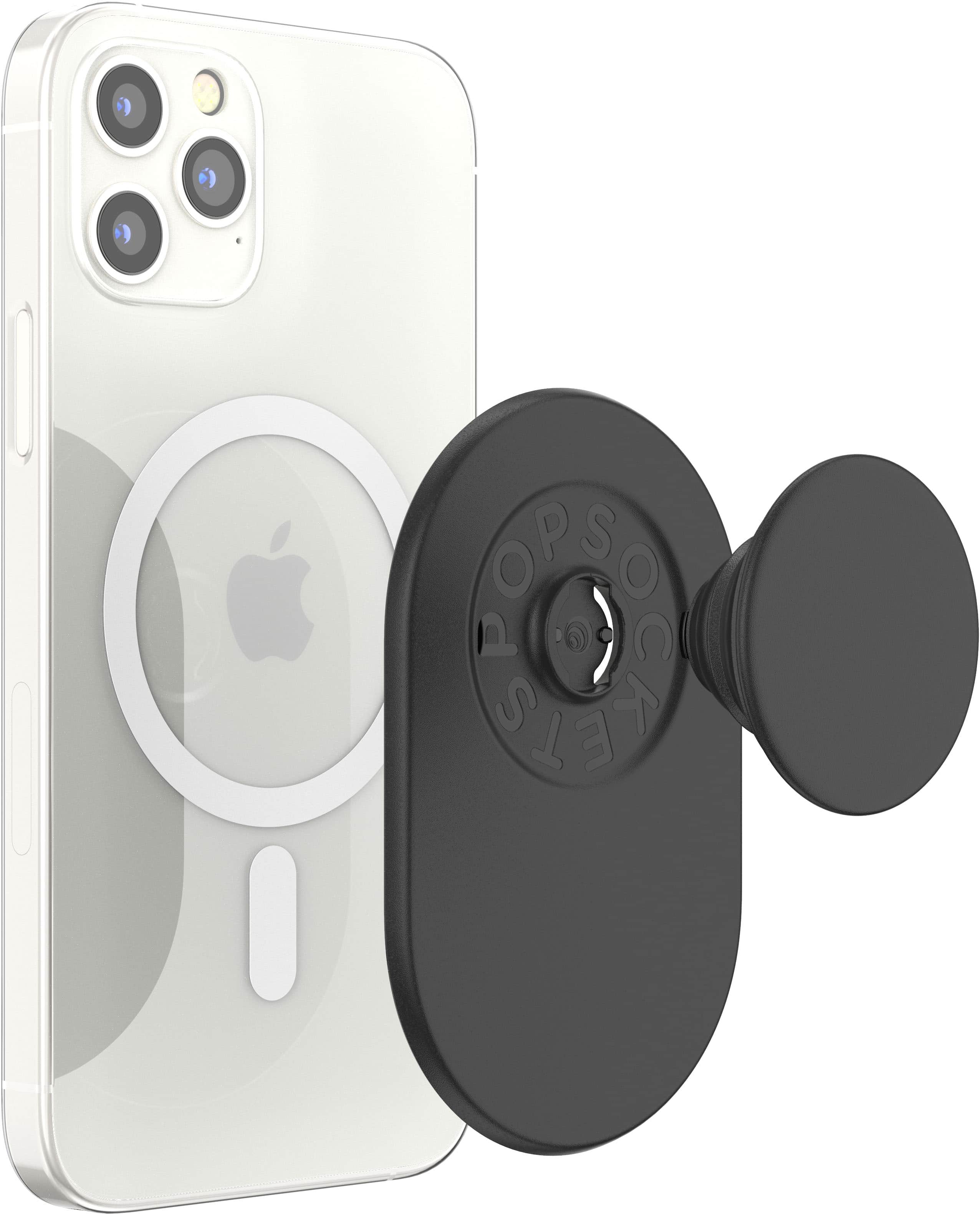 Left. PopSockets - MagSafe Pill-shape PopGrip Cell Phone Grip & Stand - Black.