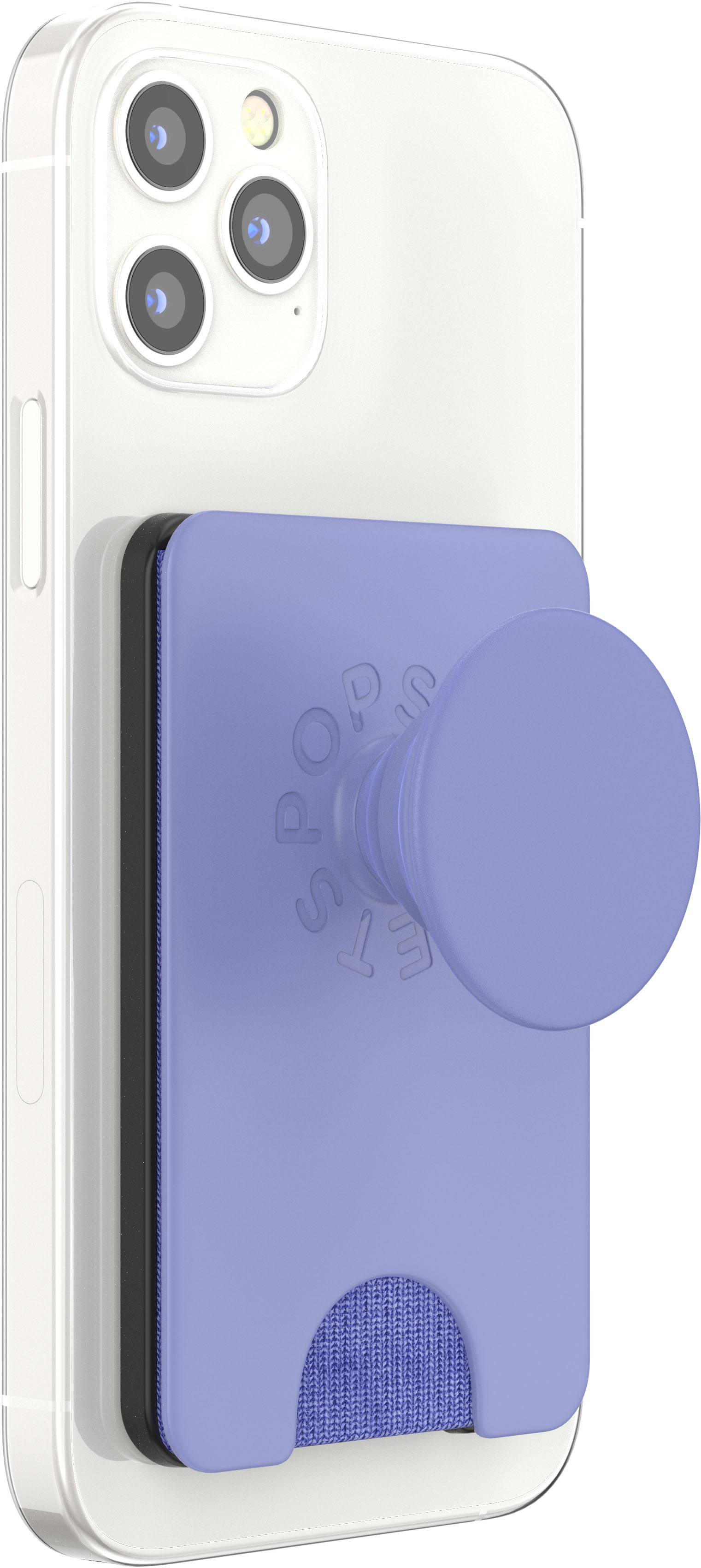 Left View: PopSockets - PopWallet+ for MagSafe Devices - Periwinkle