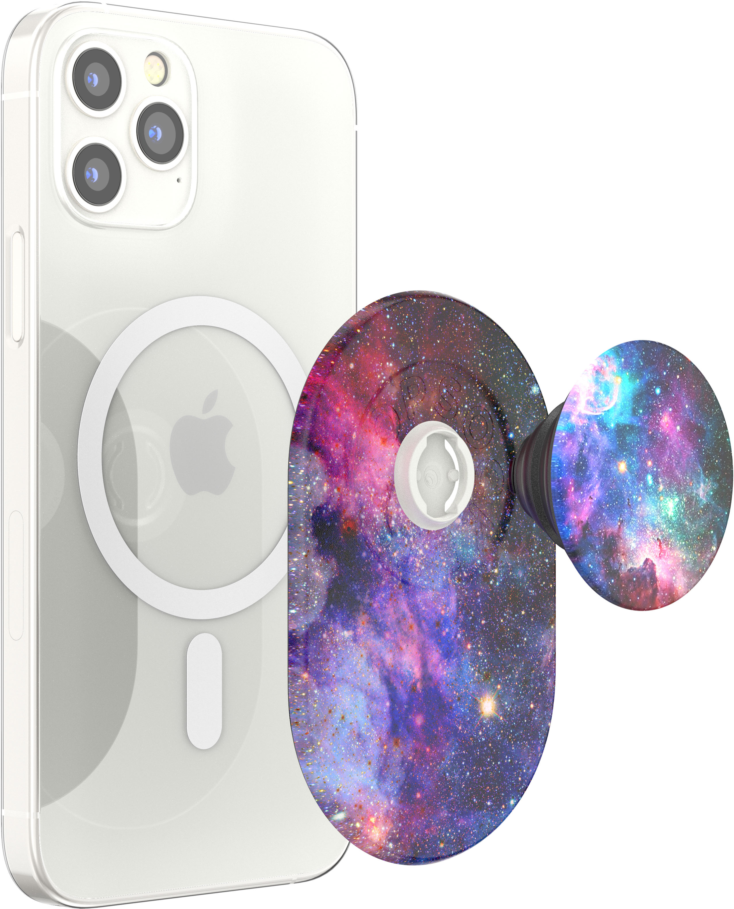 Left View: PopSockets - PopGrip for MagSafe Devices - Blue Nebula