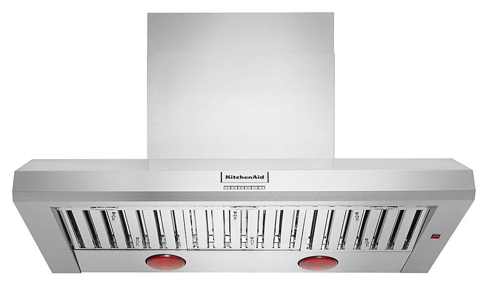 Front. KitchenAid - 48'' 585 or 1170 CFM Motor Class Commercial-Style Wall-Mount Canopy Range Hood - Stainless steel.