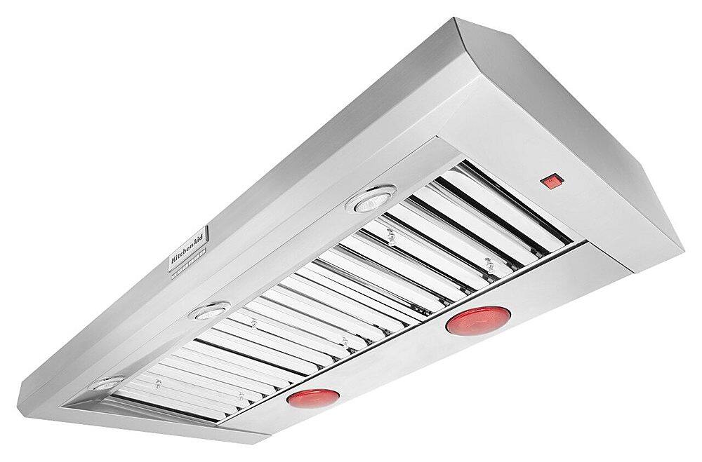 Alt View 14. KitchenAid - 48'' 585 or 1170 CFM Motor Class Commercial-Style Wall-Mount Canopy Range Hood - Stainless steel.