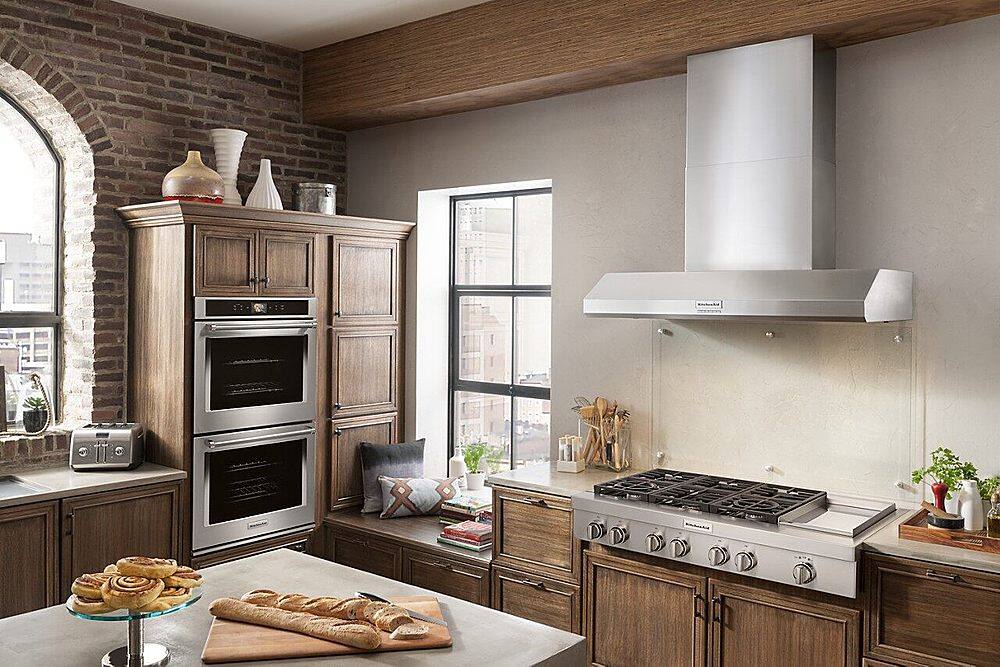 Alt View 23. KitchenAid - 48'' 585 or 1170 CFM Motor Class Commercial-Style Wall-Mount Canopy Range Hood - Stainless steel.