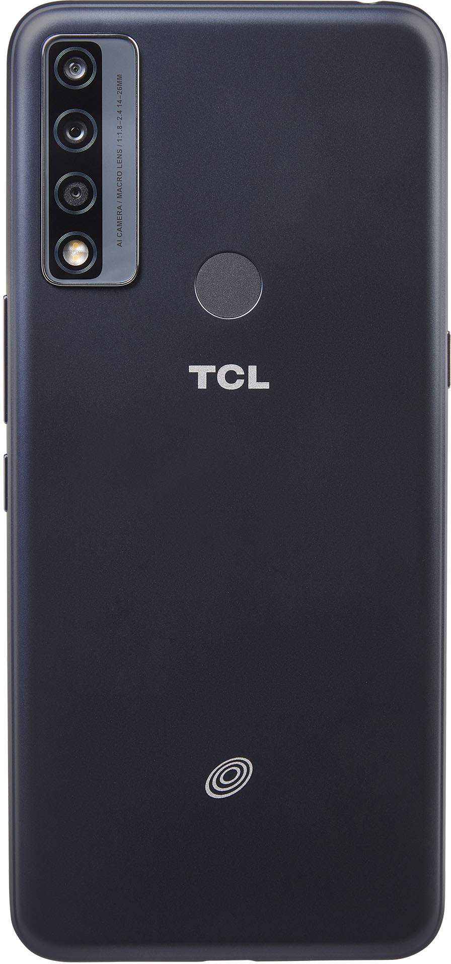Back View: Tracfone Alcatel TCL 4X 5G, 64GB Cyan Gray – Prepaid Smartphone