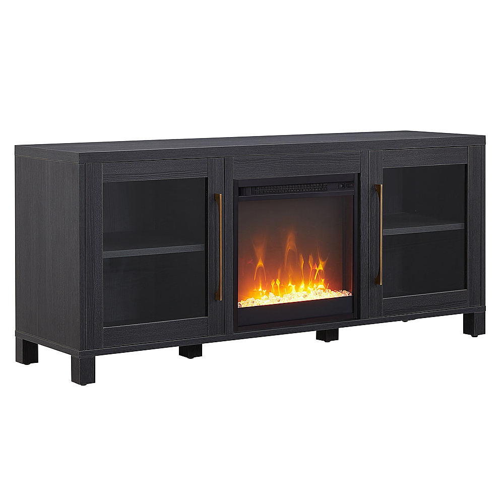 Angle View: Camden&Wells - Foster Crystal Fireplace TV Stand for TVs Up to 65" - Charcoal Gray