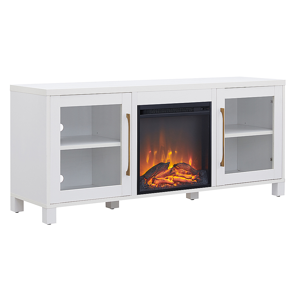 Angle View: Camden&Wells - Foster Log Fireplace TV Stand for TVs Up to 65" - White