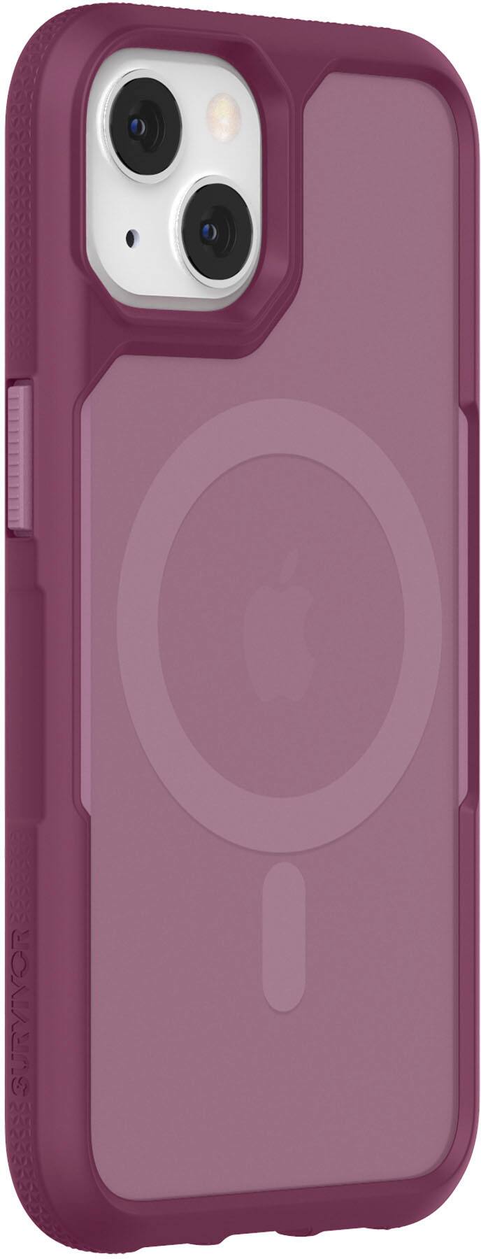 Left View: Survivor - Endurance MagSafe Case for iPhone 13 - Plum