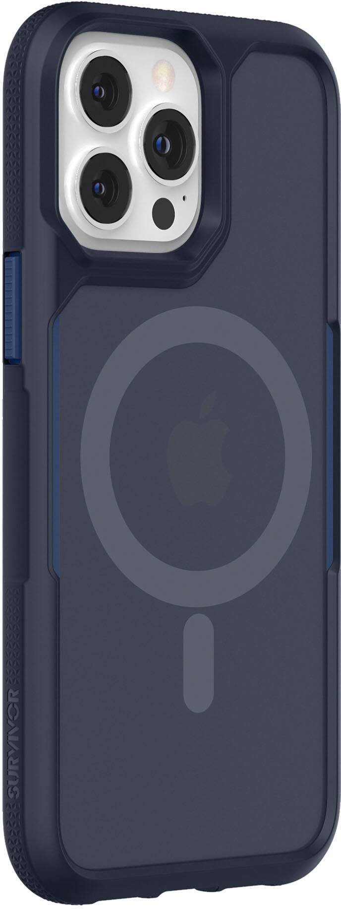 Left View: Survivor - Endurance MagSafe Case for iPhone 13 Pro Max - Blue