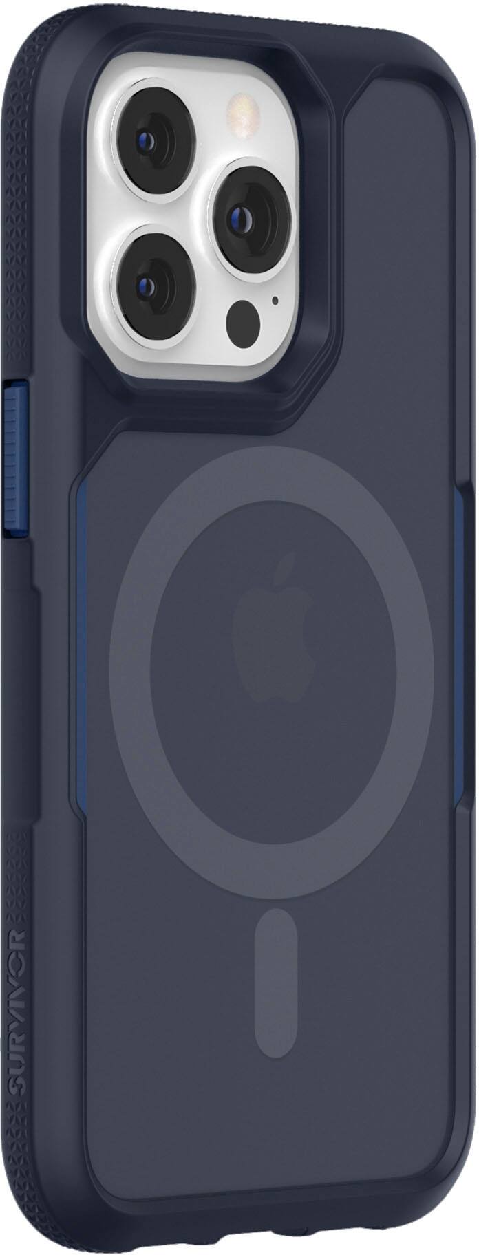 Left View: Survivor - Endurance MagSafe Case for iPhone 13 Pro - Blue