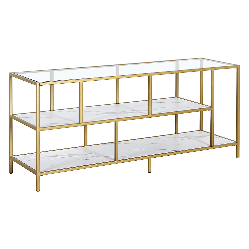 Angle View: Camden&Wells - Winthrop TV Stand for TVs Up to 60" - Brass/Faux Marble