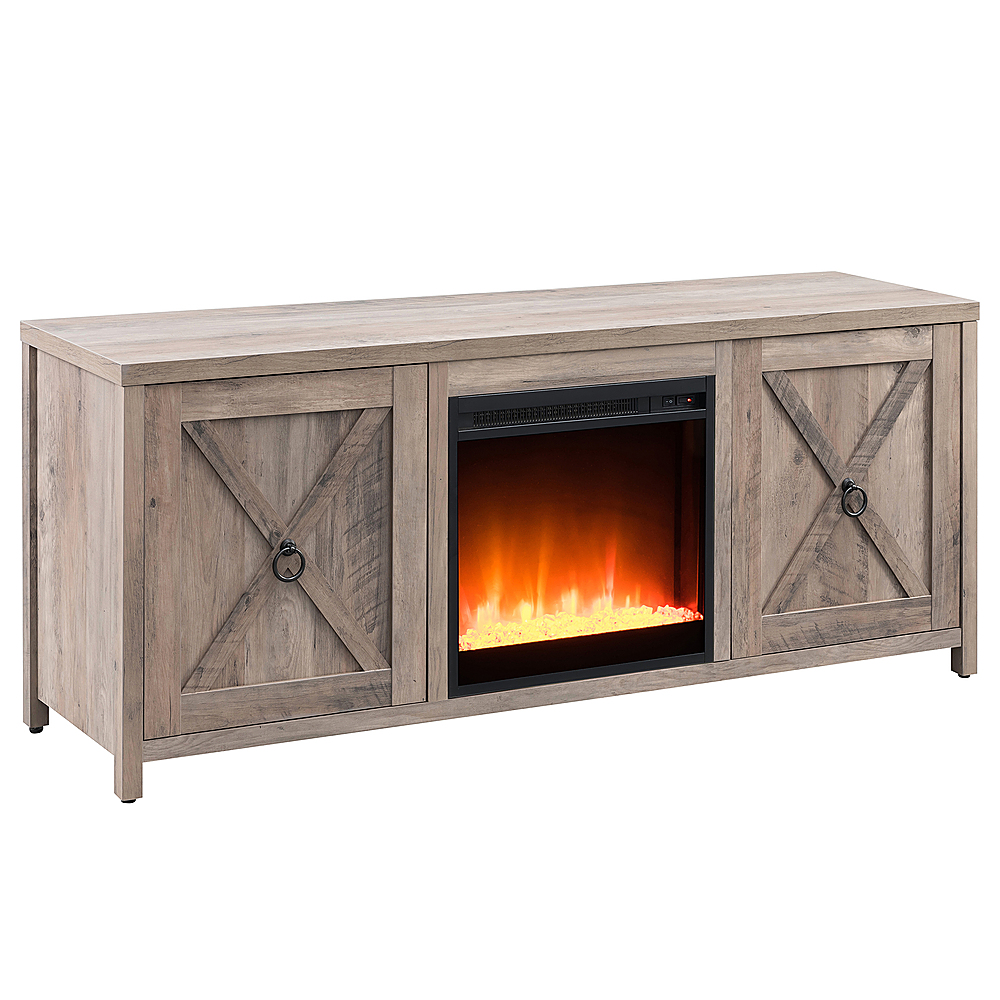 Angle View: Camden&Wells - Granger Crystal Fireplace TV Stand for TVs Up to 65" - Gray Oak