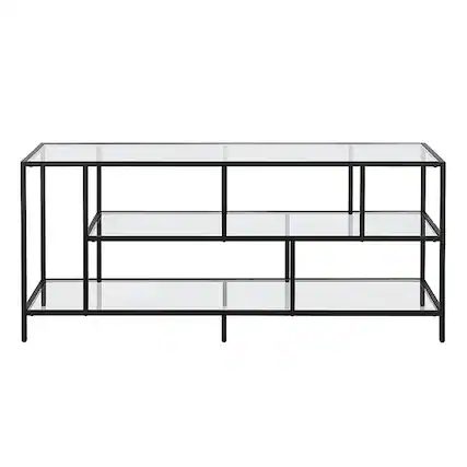 Front. Hudson&Canal - Winthrop TV Stand for TVs Up to 60" - Blackened Bronze/Glass.