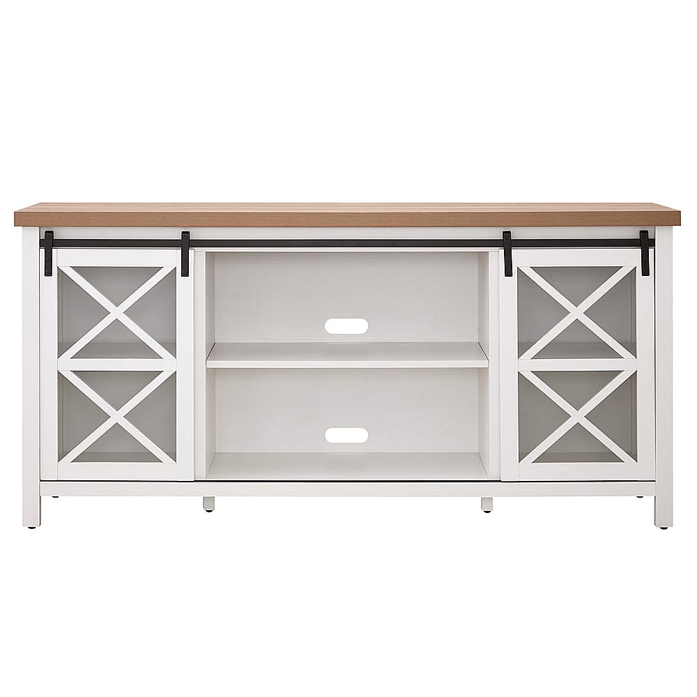 Camden&Wells - Clementine TV Stand for TVs up to 75" - White/Golden Oak - Front_Zoom
