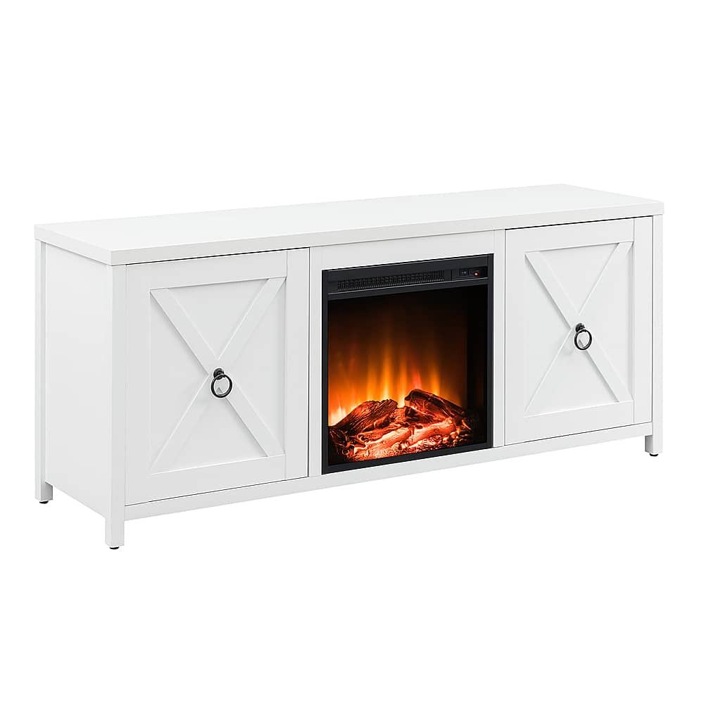 Angle View: Camden&Wells - Granger Log Fireplace TV Stand for TVs Up to 65" - White