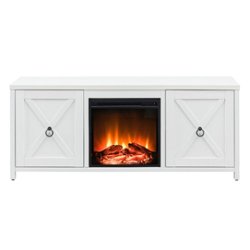 Camden&Wells - Granger Log Fireplace TV Stand for TVs Up to 65" - White - Front_Zoom