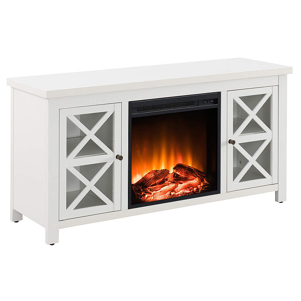 Angle View: Camden&Wells - Colton Log Fireplace TV Stand for TVs Up to 55" - White