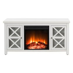 Camden&Wells - Colton Log Fireplace TV Stand for TVs Up to 55" - White - Front_Zoom