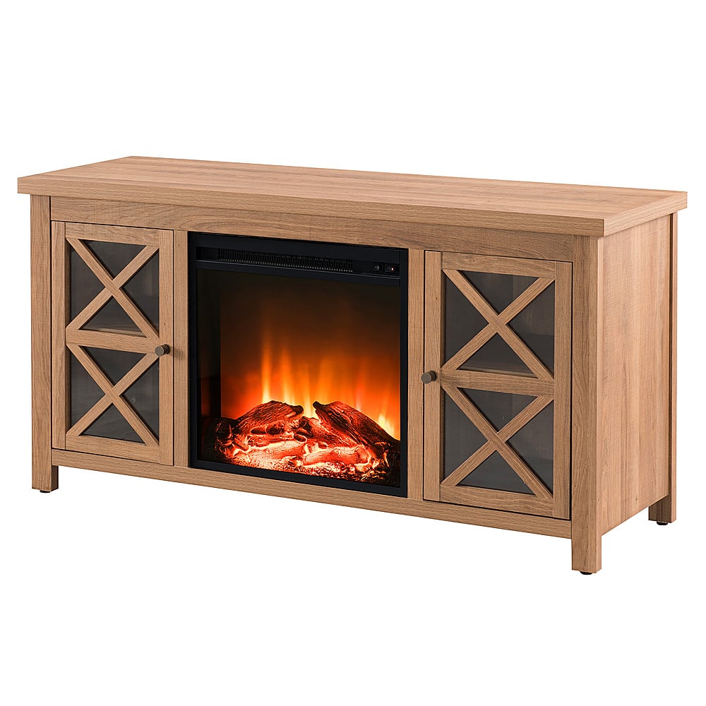 Alt View Zoom 13. Camden&Wells - Colton Log Fireplace TV Stand for TVs Up to 55" - Golden Oak.