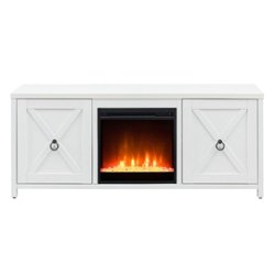 Camden&Wells - Granger Crystal Fireplace TV Stand for TVs Up to 65" - White - Front_Zoom
