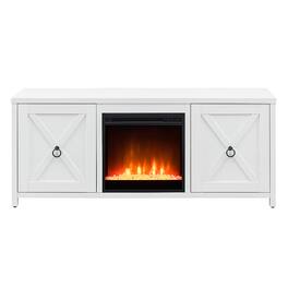 Hudson&Canal - Granger Crystal Fireplace TV Stand for TVs Up to 65" - White
