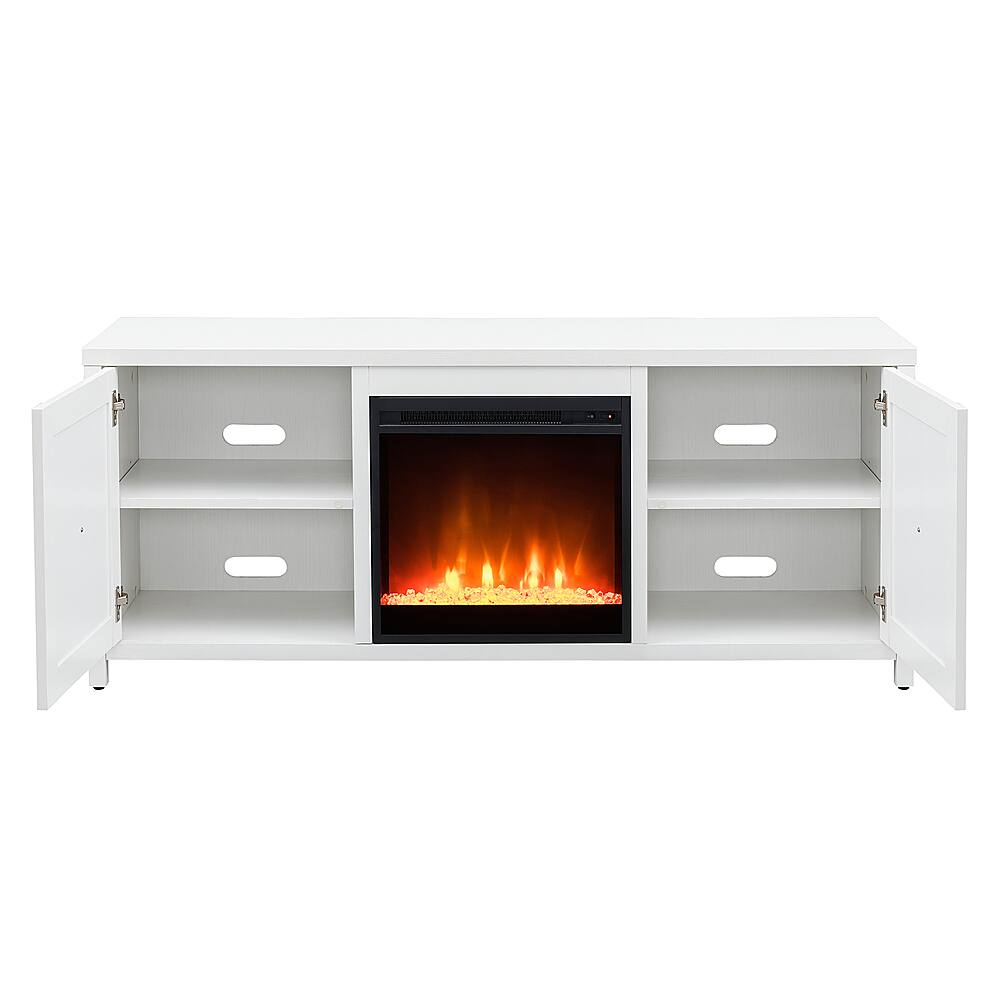 Alt View 13. Hudson&Canal - Granger Crystal Fireplace TV Stand for TVs Up to 65" - White.